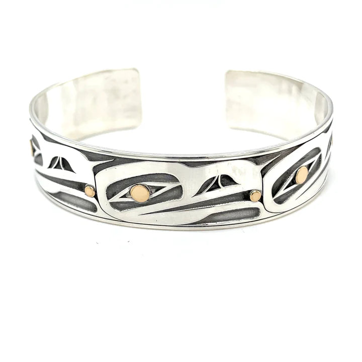 Best bangle bracelets with crystal inlays for a sparkling, glamorous appearance-Bracelet - Pauls; Silver, Gold, 5-Ravens, 5/8"