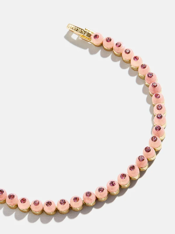 Best bangle bracelets with hand-crafted details for a unique and artisanal touch-Brielle Bracelet - Pink