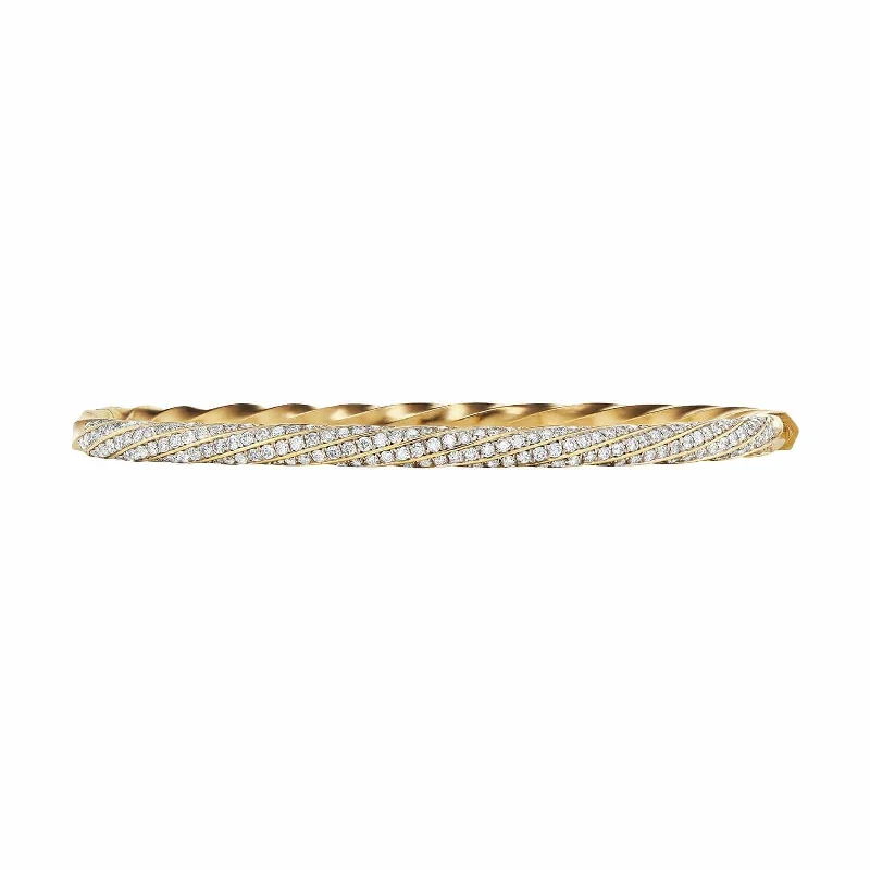 Best bangle bracelets with thin, delicate chains for an understated, sophisticated look-Cable Edge Bracelet with Pavé Diamonds