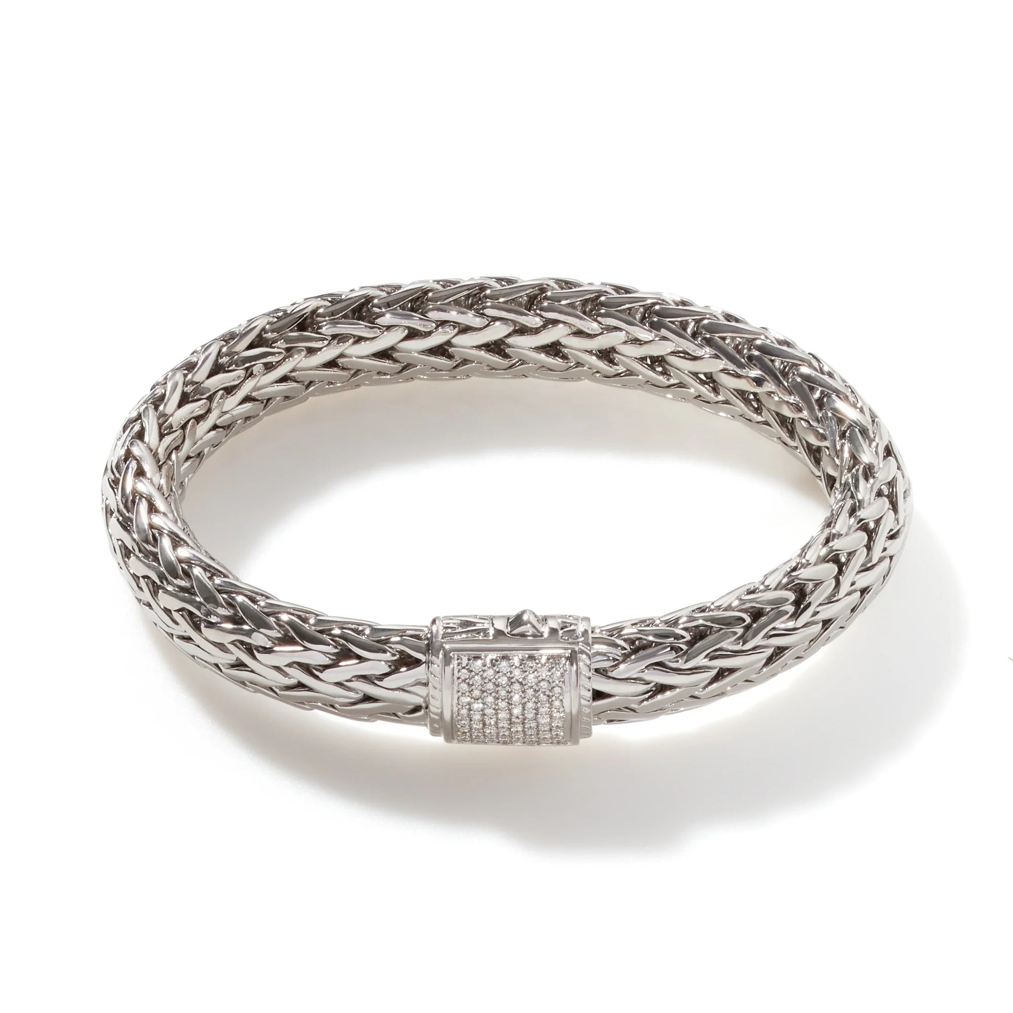 Best bangle bracelets with stacked designs for a trendy and fashionable look-Classic Chain Bracelet with Diamonds