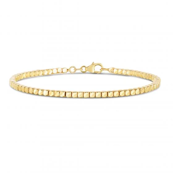 Best bangle bracelets with solid gold for an elegant and luxurious design-Cube Bangle Bracelet in 14K Yellow Gold