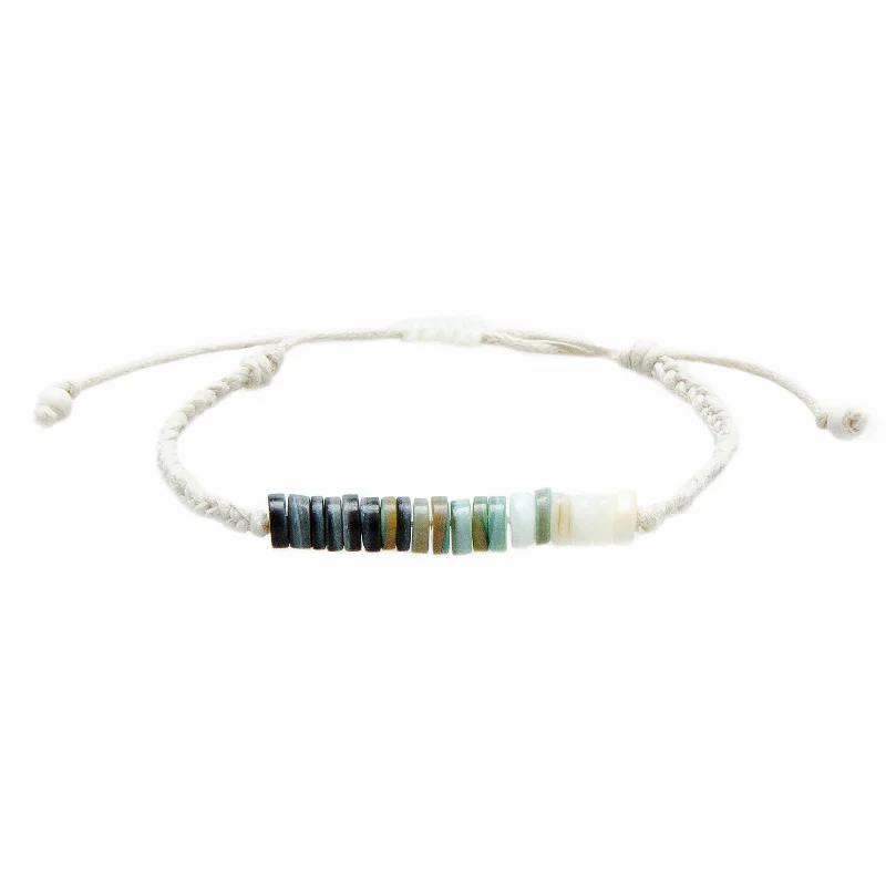 Best bangle bracelets with pearls and crystals for a glamorous and sophisticated look-Courtney Braided Puka Shell Bracelet