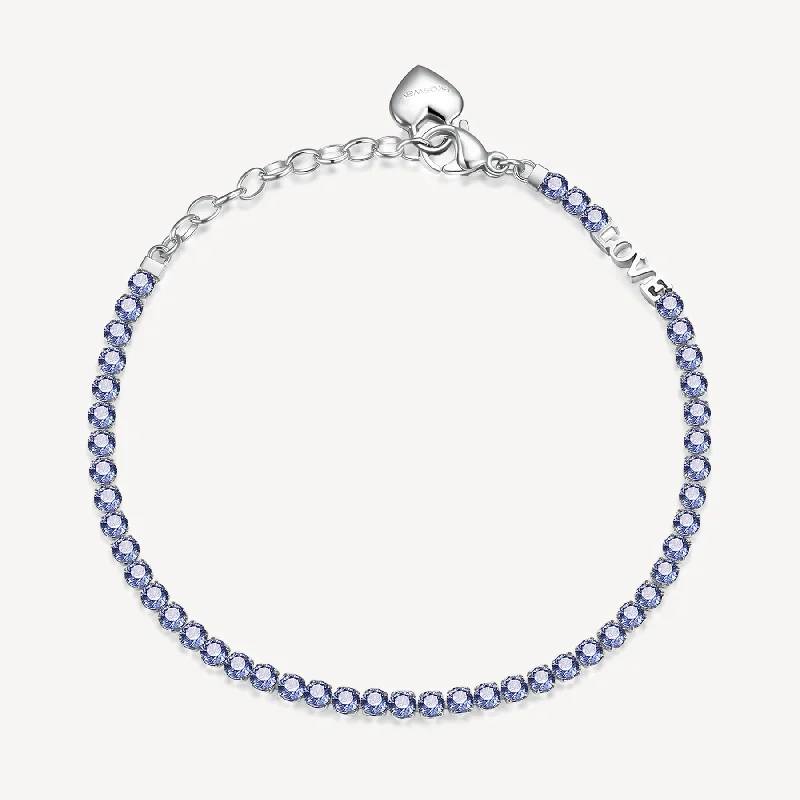 Unique bangle bracelets with colorful enamel designs for a vibrant and playful look-Cubic Zirconia Charm Tennis Bracelet in Stainless Steel