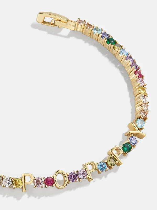 Best bangle bracelets with enamel detailing for a colorful and unique design-Custom Tennis Bracelet - Multi