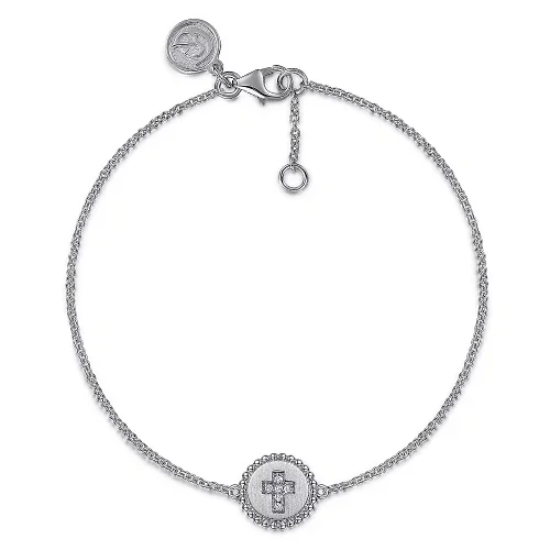 Best bangle bracelets with infinity symbols for a design full of meaning and charm-Diamond Bujukan Cross Bracelet in Sterling Silver