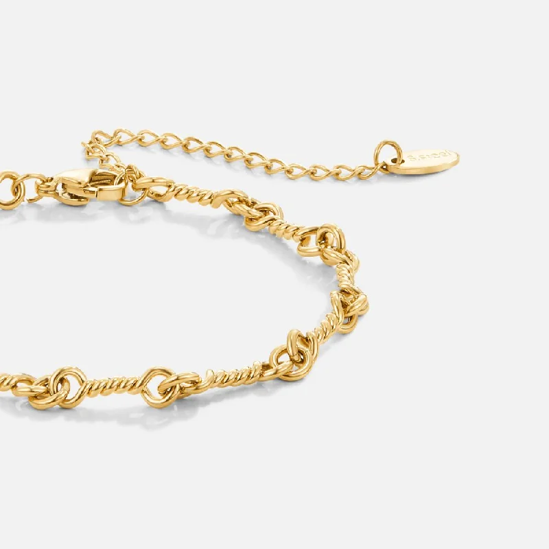 Bangle bracelets with open-ended designs for a modern and adjustable fit-Figaro Gold Knot Chain Bracelet