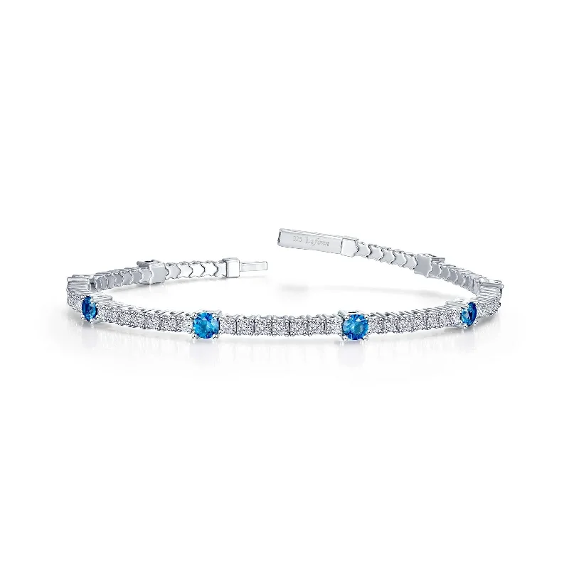 Best bangle bracelets with solid gold for an elegant and luxurious design-Flexible Blue Topaz Bracelet in Sterling Silver