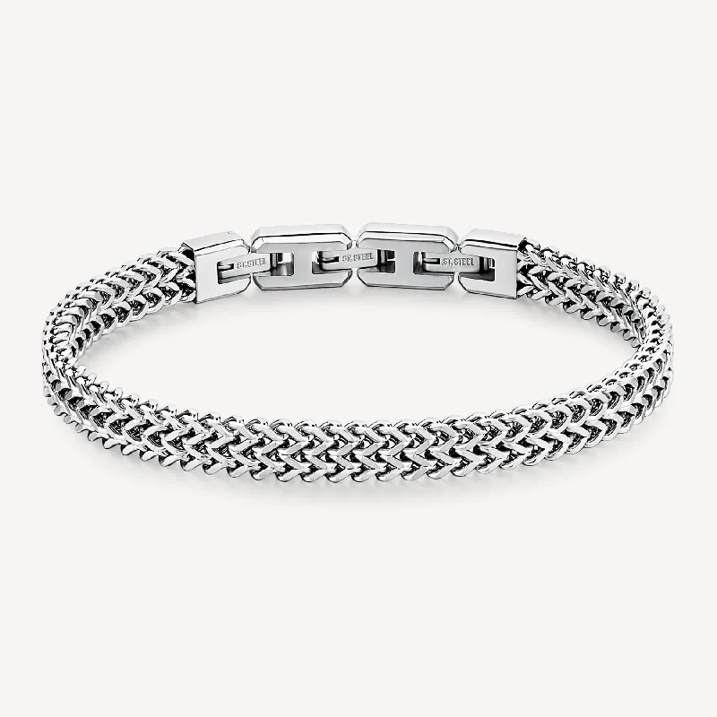 Art deco bangle bracelets with bold lines and shapes for a vintage-inspired flair-Franco Chain Bracelet in Stainless Steel