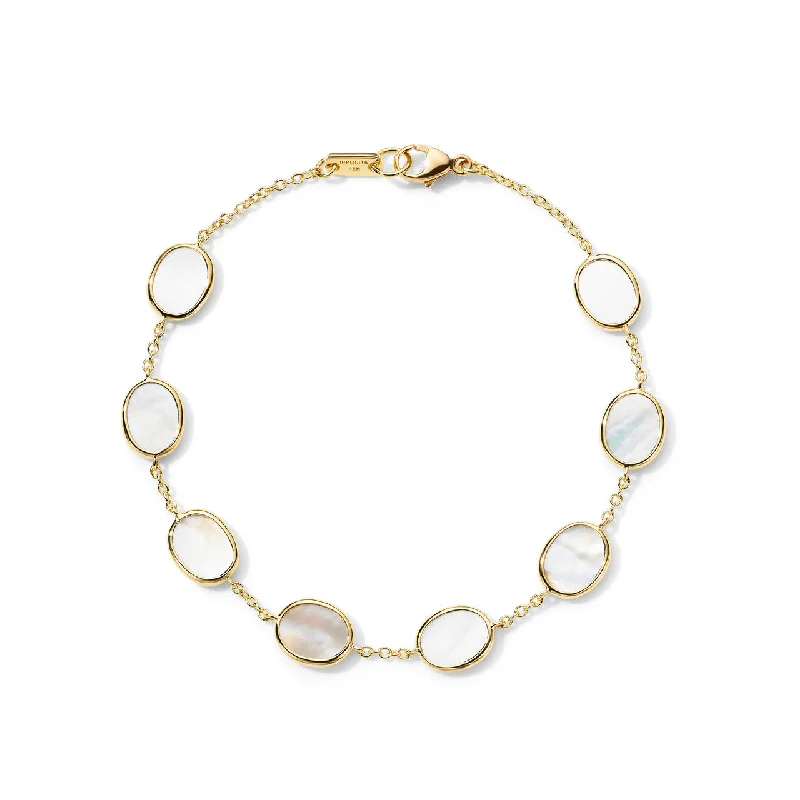 Traditional gold bangle bracelets with a smooth finish for a classic look-Mother of Pearl Polished Rock Candy Confetti Bracelet