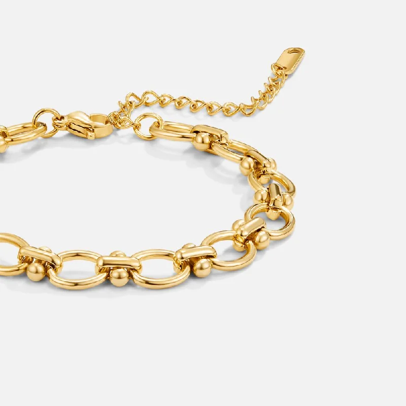 Simple bangle bracelets with smooth matte finishes for a subtle and modern style-Gold Link Chain Bracelet