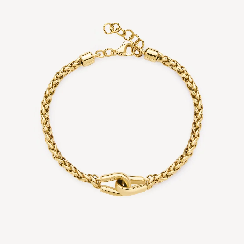 Customizable bangle bracelets with initials for a personalized, meaningful gift-Knocker Bracelet in Gold Plated Stainless Steel