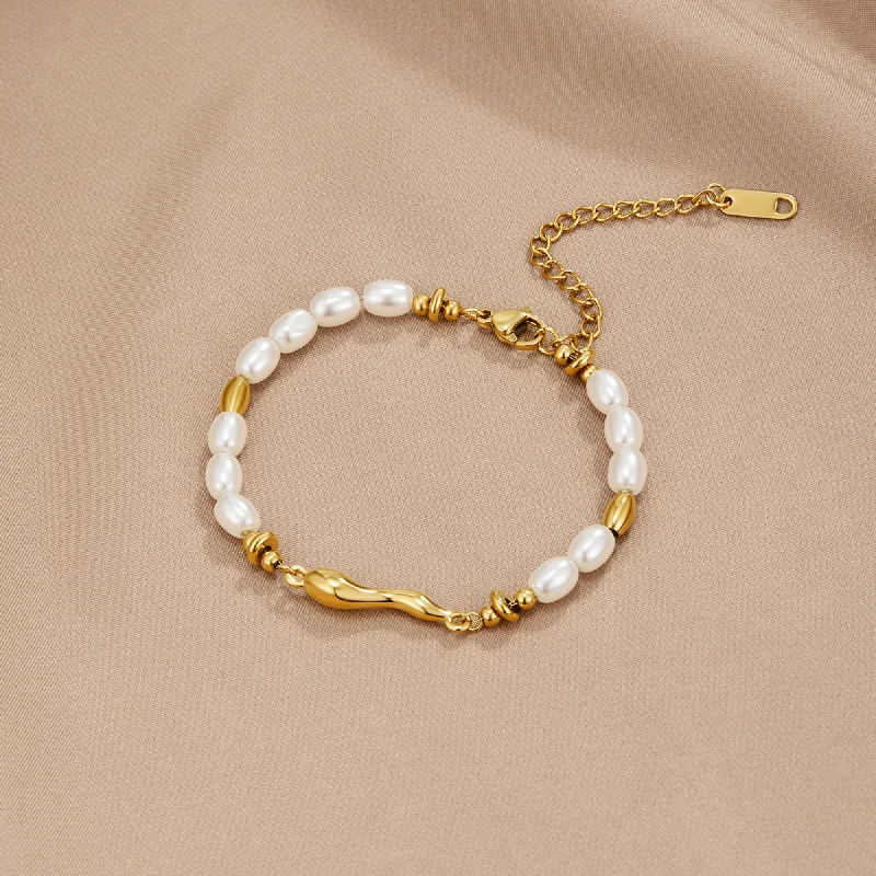 Best bangle bracelets with pearls and crystals for a glamorous and sophisticated look-Lovina Freshwater Pearl Bracelet