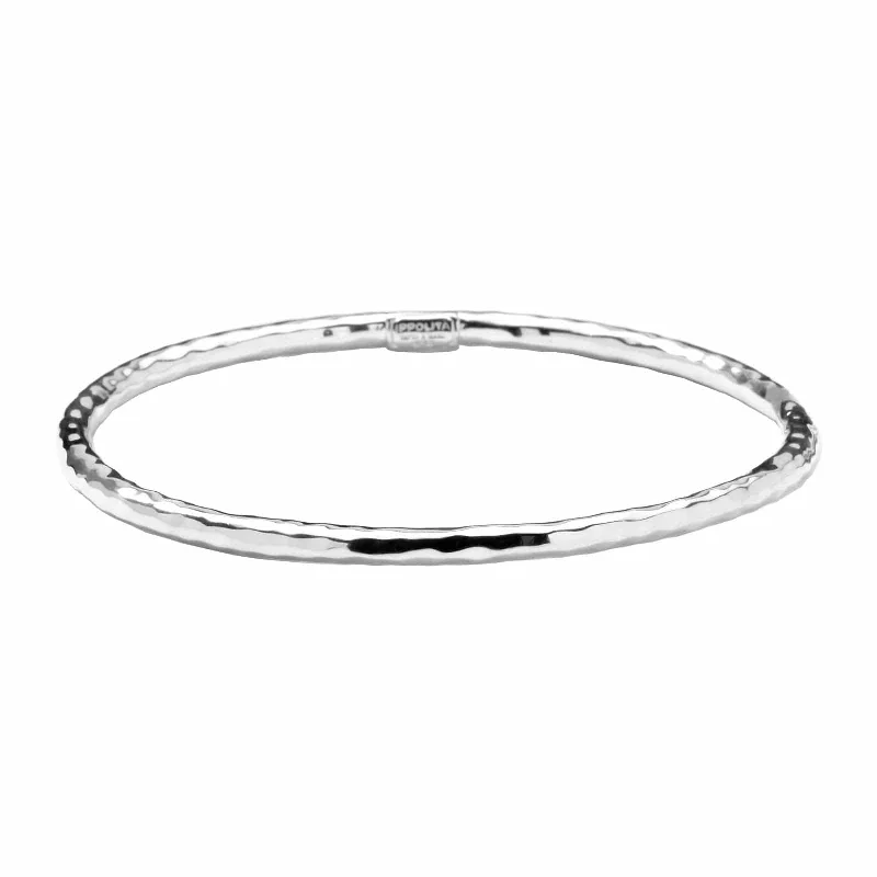 Chunky bangle bracelets with metallic finishes for a bold and statement-making look-Hammered Bangle