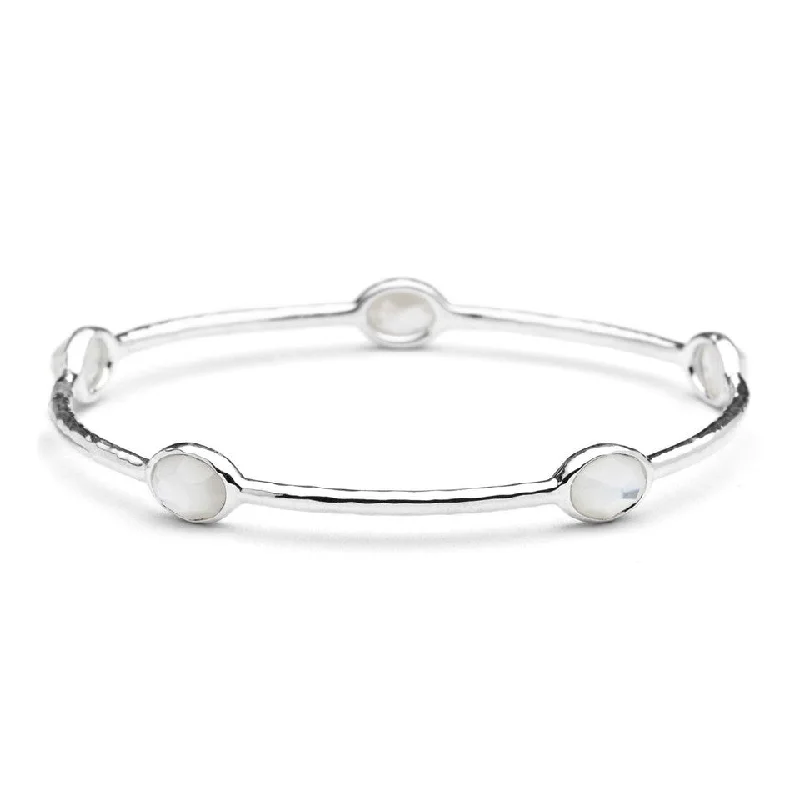 Best bangle bracelets with infinity symbols for a timeless and meaningful design-Rock Candy Mother of Pearl Doublet Bangle