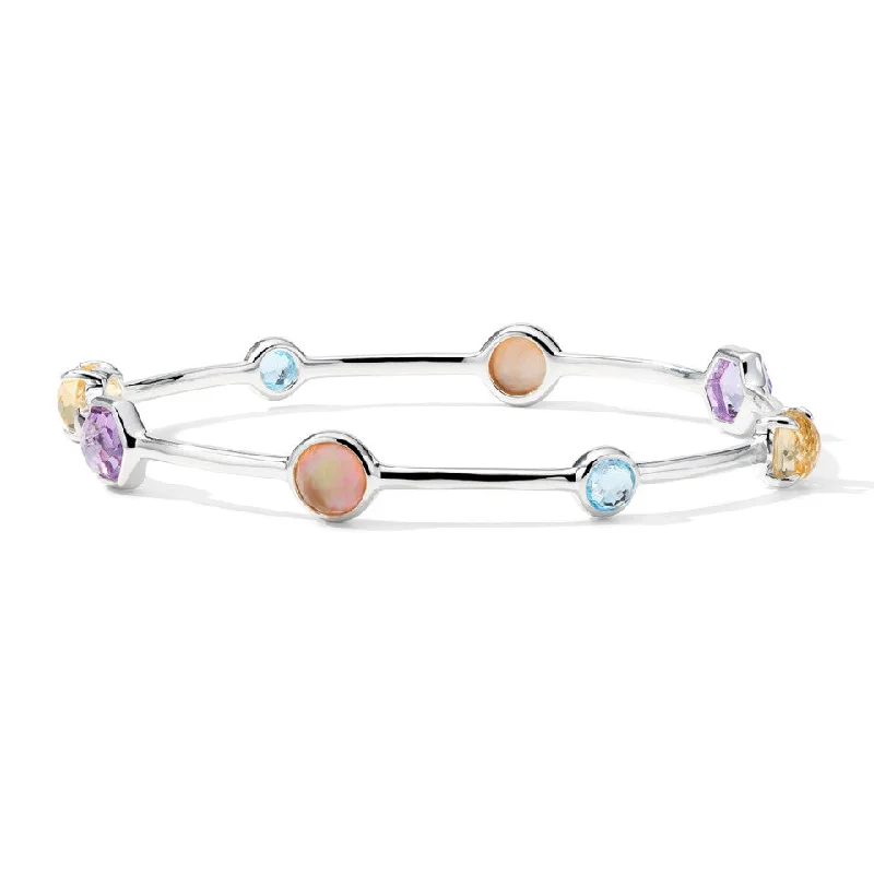 Bangle bracelets with gold and silver mixed metals for a stylish and versatile accessory-Rock Candy Sedona Mixed Stone Bangle