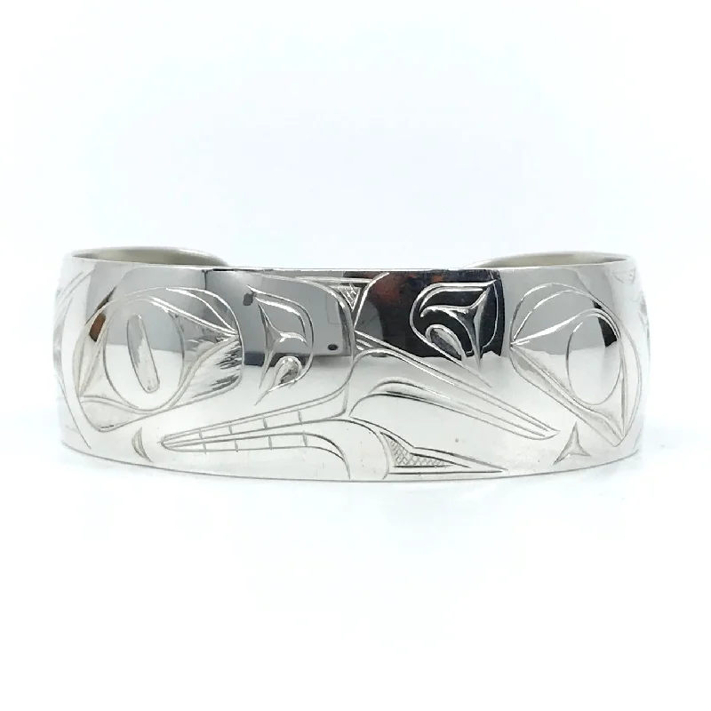 Colorful bangle bracelets with enamel details for a playful and youthful style-Bracelet- J. Galanin, Silver, Various Designs, 3/4"