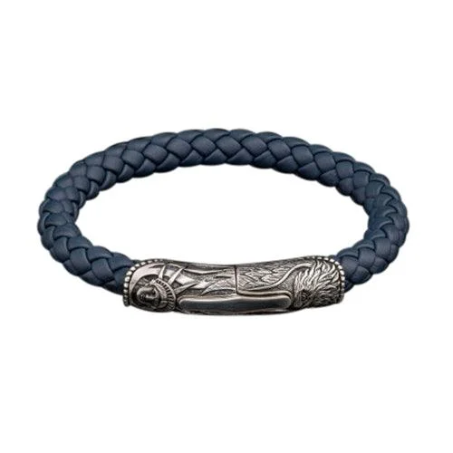 Best bangle bracelets with enamel floral patterns for a delicate and feminine touch-William Henry Blue Ridge Leather Braid Bracelet