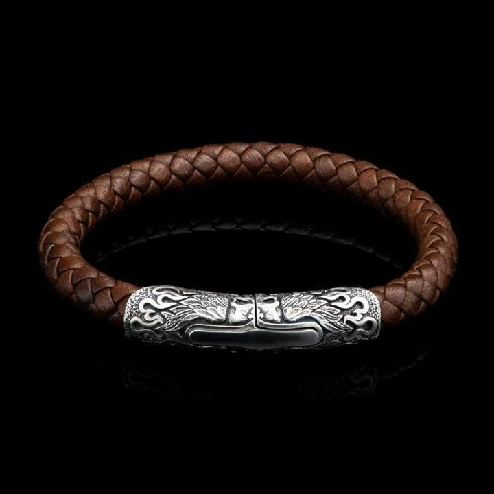 Best bangle bracelets with gold-plated finishes for an affordable luxury option-William Henry Ramble Leather Braid Bracelet