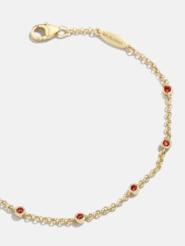 Best bangle bracelets with solid gold for an elegant and luxurious design-Yasmine 18K Birthstone Bracelet - Garnet